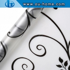 Stained black fllower glass window privacy window film