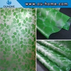 BT810 Greenery stained pvc self adhesive decorative window film