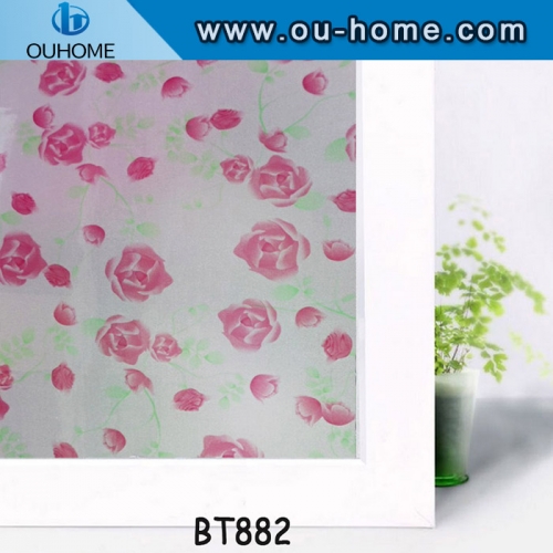 BT882 Flower designs window protection film stained glass window tinting sticker