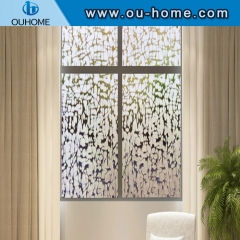 H006 Protected privacy glass window film removable 3d electrostatic decorative film