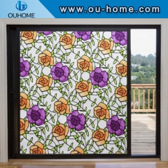 H2222 Rose decoration static cling window film