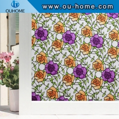 H2222 Rose decoration static cling window film