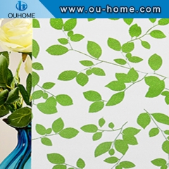 H8391 PVC dyed non-adhesive green leaf electrostatic film