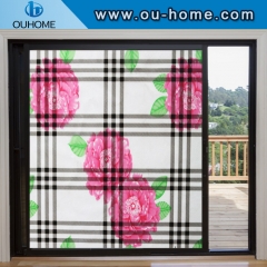 H22140 Bathroom window Sunscreen Waterproof Static Cling Cover Stained Flower Privacy Glass Window Film