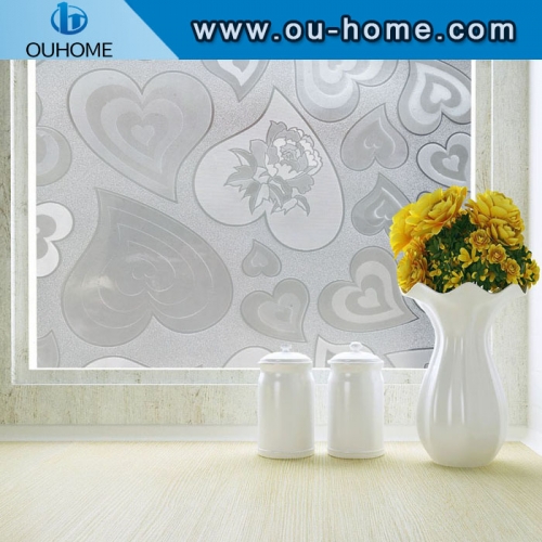 H10006 Heart decorative static cling window film privacy