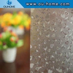 H9006 Love heart clear static cling window film