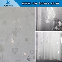 H16706 PVC Static Cling Self-adhesive Glass Film,Embossed Frosted Opaque Decor Window film