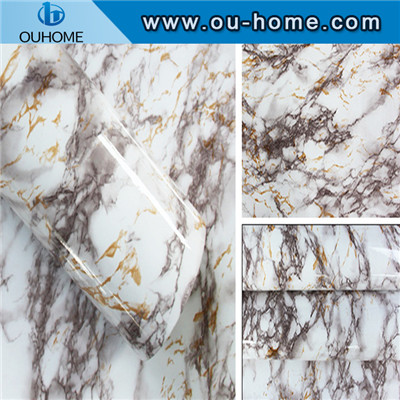 Decorative sticker kitchen oil proof Marbling wall paper