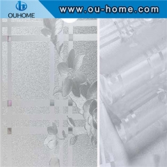 H8506 Flower embossed decorative static glass film