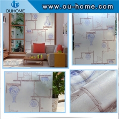 BT836 Blue and white porcelain frosted self-adhesive window glass film