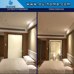 Electronically controlled atomized glass film household bathroom partition