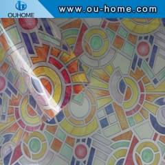 BT881 Decorative privacy window film stained glass vinyl window film