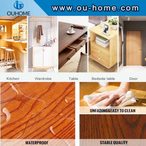 Custom PVC Wood Grain Decorative Film For Furniture