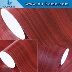 Self Adhesive Paper Furniture Cupboard Floor Decoration PVC Wooden Grain Vinyl Film