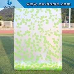 BT847 Stained green leaves glass window PVC privacy window film