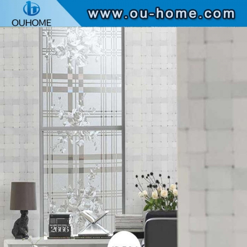 H8506 Flower embossed decorative static glass film