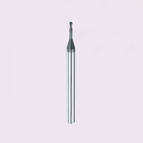 Miniature ball nose end mill with neck