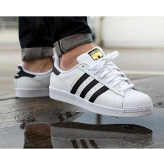 Adidas Superstar black white gold logo C77124 C77154 size eur 36-44