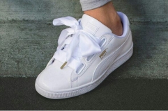 Puma Basket heart white shoes bow ribbon 363073-02 size eur 36-40