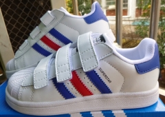 Children's casual shoes adidas superstar white blue red size EU26-35