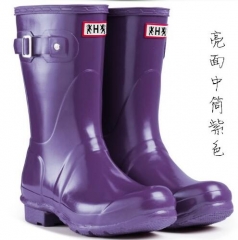 Rain boots Hunter middle top glossy violet size EU35-42