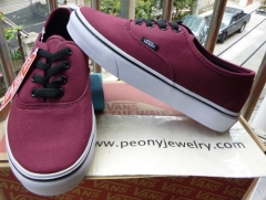 Canvas shoes VANS OFF THE WALL wine red size EU35-44