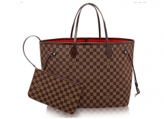 LV M41358 Women Brown Checkerboard Big Medium handbag 32*29*17 cm