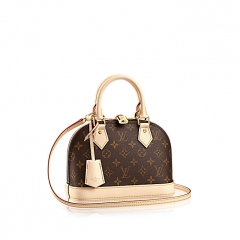 LV  Women's ALMA BB  leather Single shoulder handbag