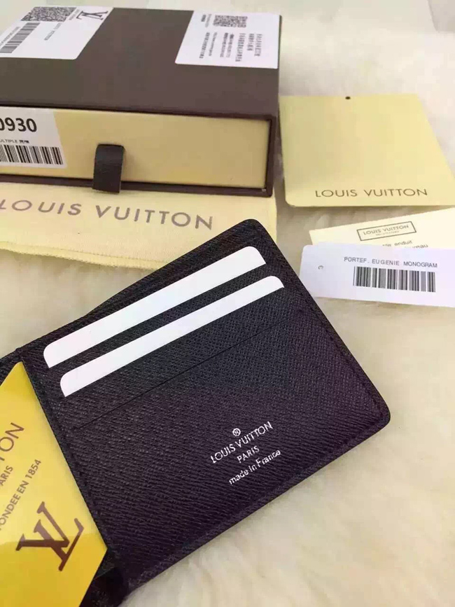 LV black lattice short style Fold wallet