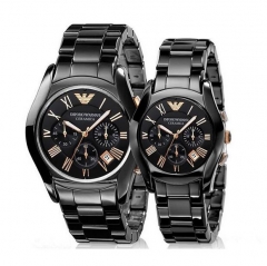 Empori Armani black ceramic business watch waterproof quartz Lovers Watch AR1401/AD1411