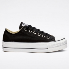 Black Converse Low Canvas Shoes Platform 560250C Size EU36-40