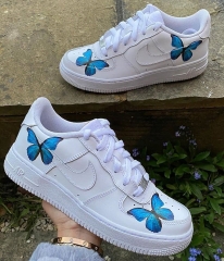 Nike Air Force 1 White Blue butterfly Sneakers EU36-45