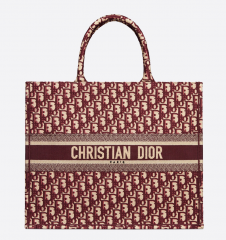 DIOR BOOK TOTE Embroidered Canvas Handbag