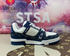 ST590 Louis Vuitton Trainer Sneaker - Denim Dark Blue WhiteSize EU 36-45