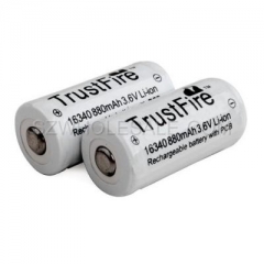 TrustFire 16340 RCR123A 880mAh Li-ion Recharbeable Protected Battery (2PCS)