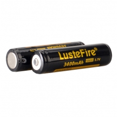 LusteFire 18650 3400mAh Li-ion Recharbeable Protected Battery (2PCS)