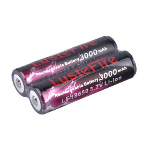 LusteFire 18650 3000mAh Li-ion Recharbeable Protected Battery (2PCS)