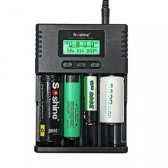 Soshine LCD Li-ion/NiMH/ LiFePO4 Battery Charger for 14500 18350 18650 26650 AA AAA C