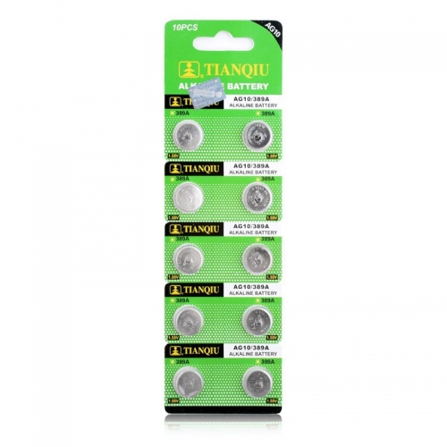 50 pcs of AG10 389A 1.55V Button Cell Alkaline Battery ECOS