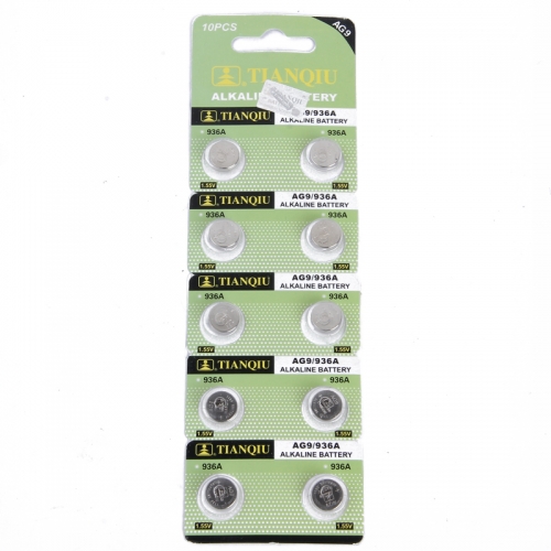 50 pcs of AG9/936A LR45 394 L936 AG9 1.55V Alkaline Button Cell Coin Battery