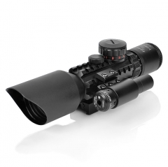 Tactical Rifle 3~10x42E Red Dot Laser Sight Scope Fit Picatinny Rail