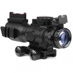 Tactical 4x32 Red/Green/Blue Dot Reticle Rifle Scope With Top Fiber Optic Sight