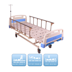 Three Revolving Levers Adjustable Hospital Manual Bed