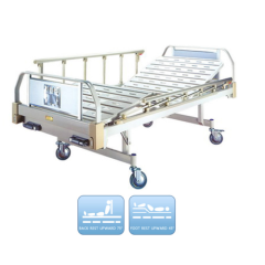 Stainless Steel Double Cranks Medical Manual Bed