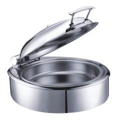 6.5 Qt. Stainless Steel Round Induction Chafer with Glass Top
