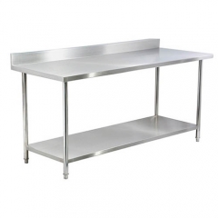 2.2m Length Stainless Steel Commercial Work Table with Undershelf And Backsplash