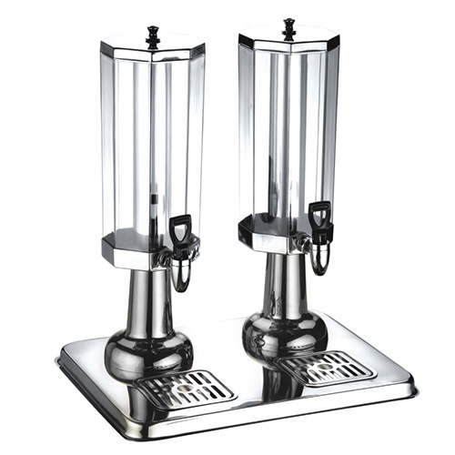 Silver double Cold Beverage / Juice Dispenser