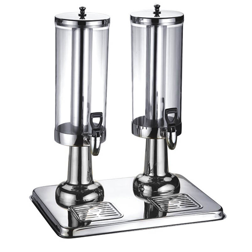 Silver double Cold Beverage / Juice Dispenser