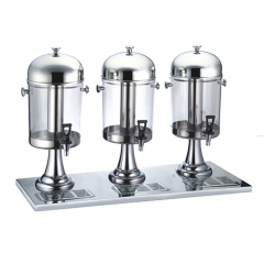 Silver Triple Cold Beverage / Juice Dispenser