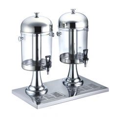 Silver Double Cold Beverage / Juice Dispenser